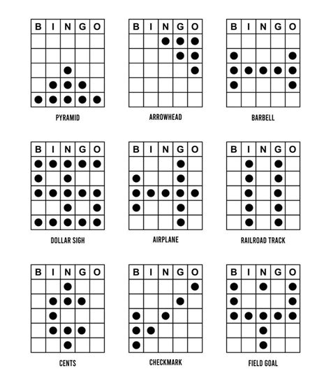 dollar sign bingo pattern.